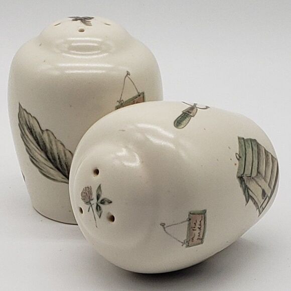 Pfaltzgraff Vintage 1996 Naturewood Pattern Stoneware Salt & Pepper Shaker Set - Picture 2 of 10